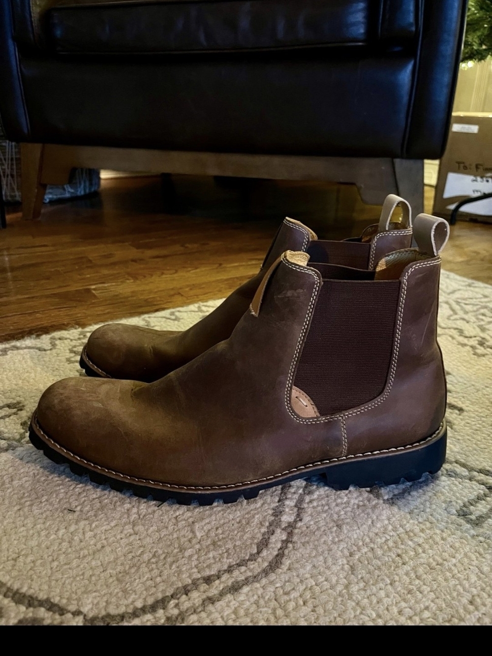 Dark Brown Nubuck Chelsea Boots